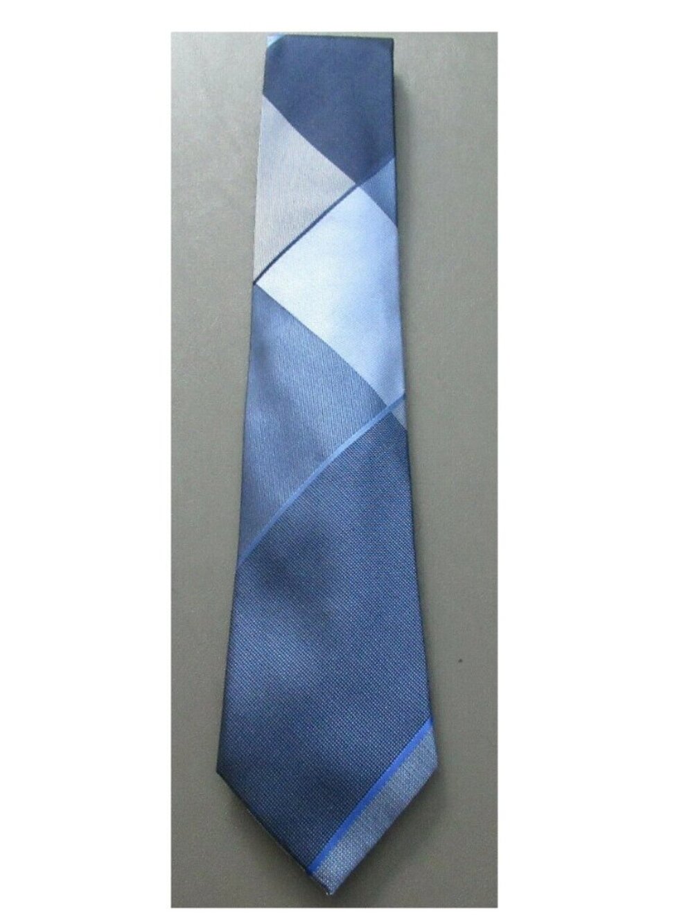 Kenneth Cole Reaction Men's Tom Plaid Slim 3'' Silk Neck Tie, Navy Blue, NWT